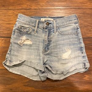 abercrombie and fitch high waisted denim shorts